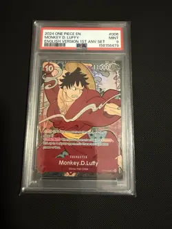 2024 ONE PIECE ENGLISH VERSION 1ST ANNIVERSARY SET #006 MONKEY D. LUFFY PSA 9 - Image 1