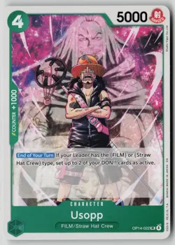Usopp 4x Playset OP14-022 One Piece The Azure Sea's Seven Uncommon Near Mint - Image 1