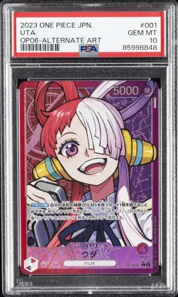 2023 ONE PIECE JAPANESE OP06-WINGS OF THE CAPTAIN ALTERNATE ART #001 UTA PSA 10 - Image 1