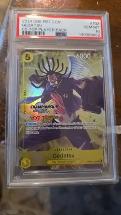 Gedatsu OP05-102 EN ONE PIECE TCG 2024 Championship Top Player PSA 10 English - Image 1