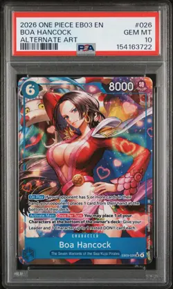 2026 ONE PIECE EB03-EXTRA BOOSTER HEROINES EDITION ALT ART BOA HANCOCK PSA 10 - Image 3