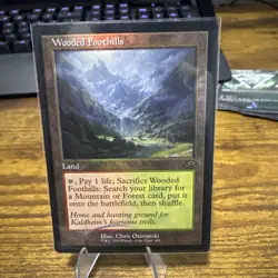MTG English Wooded Foothills (Retro Frame) NM Foil Modern Horizons 3 - Image 1