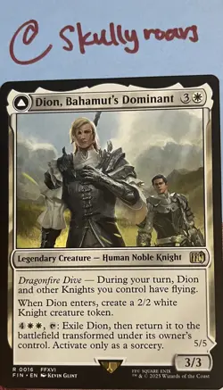 1x Dion, Bahamut's Dominant #00016 (Rare), Final Fantasy X MTG M/NM - Image 2