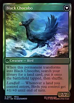 1x Black Chocobo/Rasie a Choco #0201 (FOIL Sidequest), Final Fantasy X MTG M/NM - Image 1