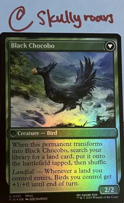 1x Black Chocobo/Rasie a Choco #0201 (FOIL Sidequest), Final Fantasy X MTG M/NM - Image 3