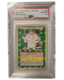 1997 Pokemon Topsun Japanese Green Back #52 MEOWTH PSA 10 GEM Mint - Image 1