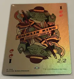 🌟 Goblin King (Rainbow 🌈 Foil) Secret Lair Drop FOIL MTG Poker Faces 🌟 - Image 1