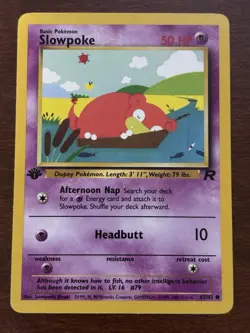 Pokemon TCG Slowpoke 1st Edition Team Rocket 67/82 Common LP - Image 1