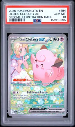 2025 POKEMON JTG EN-JOURNEY TOGETHER #184 LILLIE'S CLEFAIRY EX PSA 10 - Image 1