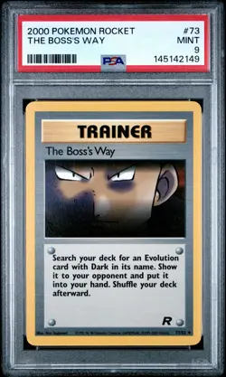 2000 POKEMON ROCKET #73 THE BOSS'S WAY PSA 9 - Image 1