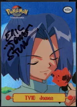 Signed Eric Stuart Pokemon Topps TV10 James Rainbow Holo Animation Autograph - Image 1