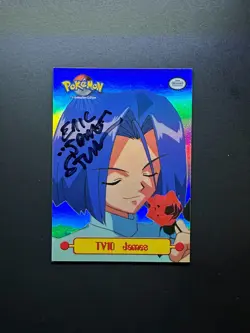Signed Eric Stuart Pokemon Topps TV10 James Rainbow Holo Animation Autograph - Image 3