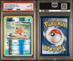 2016 POKEMON XY EVOLUTIONS #33 MAGIKARP-REVERSE FOIL PSA 8 - Image 3