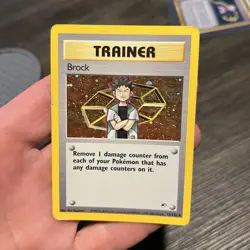 Pokemon TCG Brock Trainer 15/132 Holo Rare Base Set 2 English 2000 Wotc - Image 1