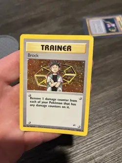 Pokemon TCG Brock Trainer 15/132 Holo Rare Base Set 2 English 2000 Wotc - Image 2