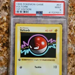 1999 Pokemon Voltorb 1st Edition Shadowless Base Set 067/102 PSA 9 Mint - Image 1