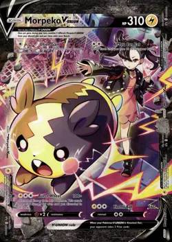 Morpeko V-Union - JUMBO - Black Star Promo SWSH287 288 289 290 - NM - Pokemon - Image 1