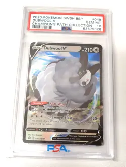 2020 POKEMON SWSH BLACK STAR PROMO DUBWOOL V #49 PSA 10 - Image 1