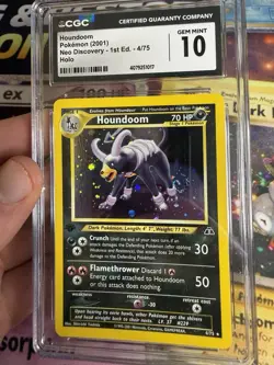 CGC GEM MINT 10 Pokemon TCG Houndoom 4/75 Neo Discovery Holo Rare 1st Edition - Image 1