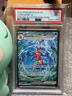 2023 POKEMON PARADOX RIFT #245/182 GARCHOMP EX SPECIAL ILLUSTRATION RARE PSA 9 - Image 1