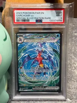 2023 POKEMON PARADOX RIFT #245/182 GARCHOMP EX SPECIAL ILLUSTRATION RARE PSA 9 - Image 2
