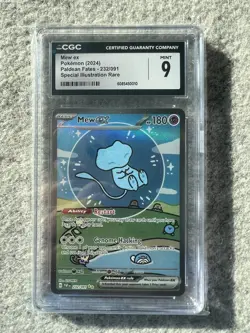 CGC 9 MINT Mew ex 232/091 SPECIAL ILLUSTRATION Paldean Fates Pokemon Card 012 - Image 1