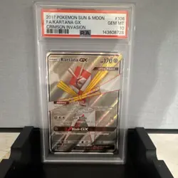 Pokemon Kartana GX Full Art Holo PSA 10 2017 SM Crimson Invasion 106/111 EN - Image 1