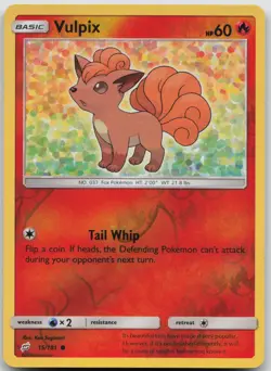 Vulpix 15/181 Team Up Pokemon Reverse Holo NM - Image 1