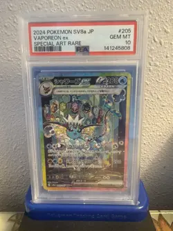 Pokemon PSA 10 Vaporeon ex 205/187 SV8a Terastal Fest Ex SAR JP Holo - Image 1