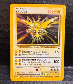 Zapdos 020/130 Base Set 2 Holo Rare Pokemon - Image 1