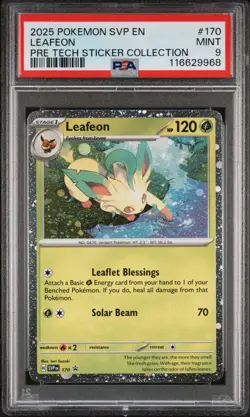 2025 POKEMON SVP EN-SV BLACK STAR PROMO #170 LEAFEON PSA 9 - Image 1