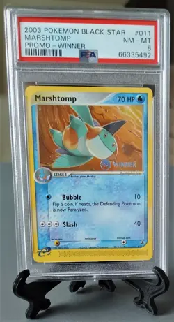 Pokemon Black Star Marshtomp Winner Promo 011 PSA 8 NM-MT - Image 1