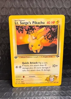 Lt Surge's Pikachu 1st Edition 84/132 Gym Challenge Pokemon TCG - Image 1