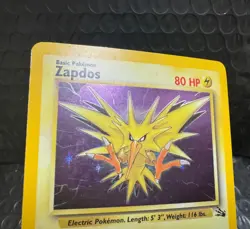Zapdos 15/62 Fossil Unlimited Holo Pokemon TCG - Image 2