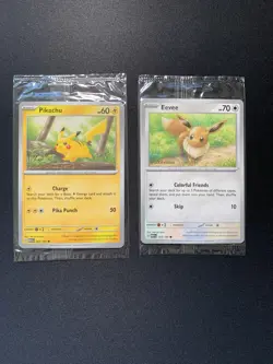 Pokemon Together Pikachu Eevee Stamped Sealed 151 Promo NM Lot Of 2 - Image 1