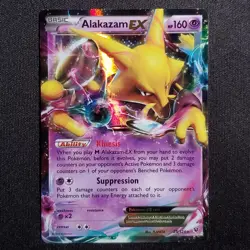 Alakazam EX 25/124 Holo EX Rare Fates Collide Pokemon Moderately Played - Image 1