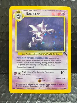 Haunter 6/62 Fossil Unlimited Holo Pokemon TCG MP - Image 1