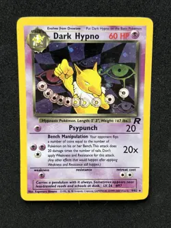 Pokemon Dark Hypno Holo Team Rocket 9/82- Vintage - Image 1