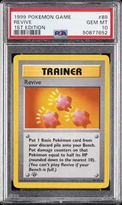 1999 POKEMON BASE SET 1ST EDITION #89 REVIVE PSA 10 - Image 1