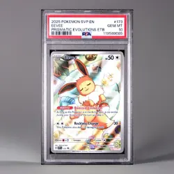2025 Pokemon SVP EN Prismatic Evolutions ETB #173 Eevee PSA 10 GEM MINT - Image 1