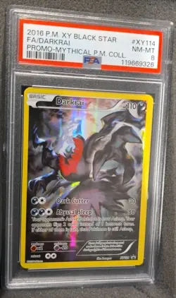 POKEMON CARD DARKRAI HOLO FULL ART 114 BLACK STAR PROMO XY114 GRADED PSA 8 #114 - Image 2