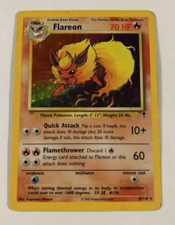 Flareon Legendary Collection 10/110 Holo Rare Pokemon Card HP - Image 1
