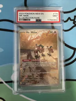 Pokemon TCG Mr. Mime 179/165 Scarlet & Violet Illustration Rare Card PSA 9 - Image 1