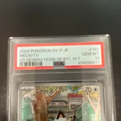 PSA 10 Meowth AR 192/SV-P Pokemon Card Starter Deck Generations Promo Japanese - Image 2