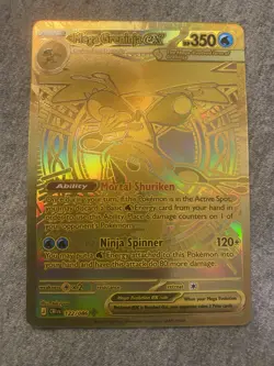 Mega Greninja EX 122/086 Rare Gold Holo Full Art Pokemon Chaos Rising - Image 1
