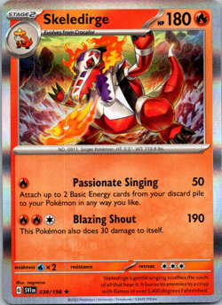 Skeledirge 038/198 Holo Rare Pokemon TCG Scarlet & Violet Base Set - Image 1