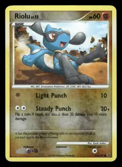 Pokemon Riolu Common Platinum 91/127 MP Reverse Holo - Image 1