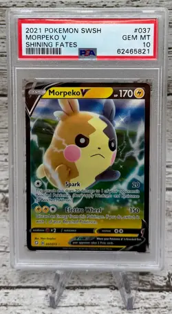 2021 POKEMON SWSH MORPEKO V SHINING FATES #037 - PSA 10 GEM MINT - Image 1