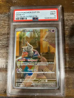 Pokemon 2024 9 SVP En Promo Paldean Fates ETB MIMIKYU #075 PSA 9 Mint RARE - Image 1