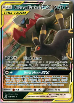 Umbreon & Darkrai GX Ultra Rare SM - Unified Minds 125/236 NM Holo - Pokemon - Image 1